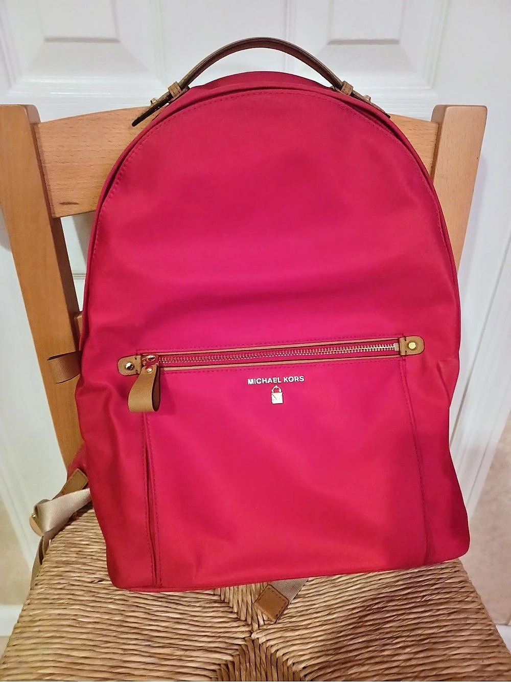 Like-New Michael Kors The Michael  Nylon Backpack Pink